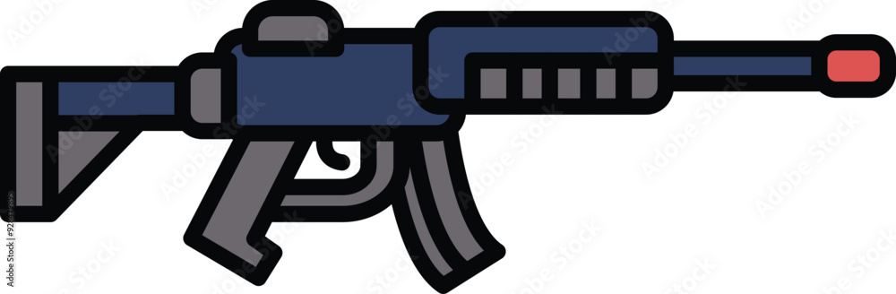 A black and white drawing of a gun A black and white drawing of a gun