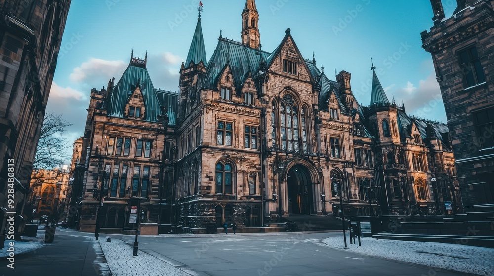 Obraz premium Historic Building in Winter.