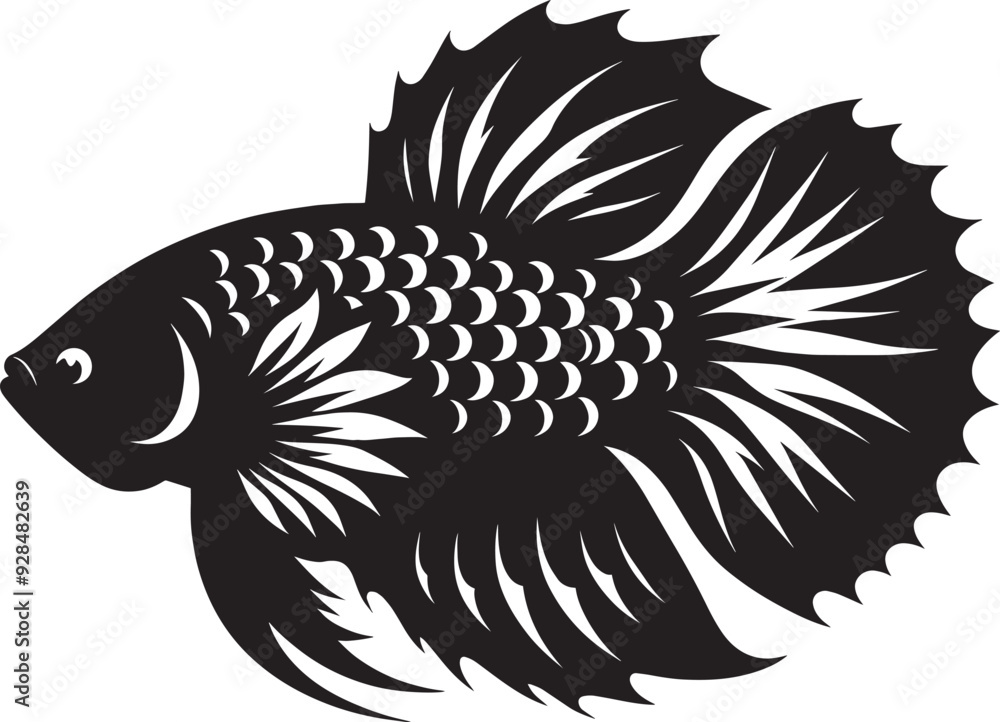 Big Fish Silhouette isolated on white background Minimalist fish vector shape Big Fish Silhouette isolated on white background Minimalist fish vector shape