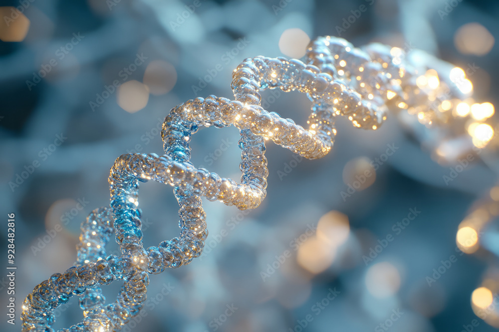 A strand of DNA, isolated on a pastel cream background, highlighting genetic code and heredity, A strand of DNA, isolated on a pastel cream background, highlighting genetic code and heredity,