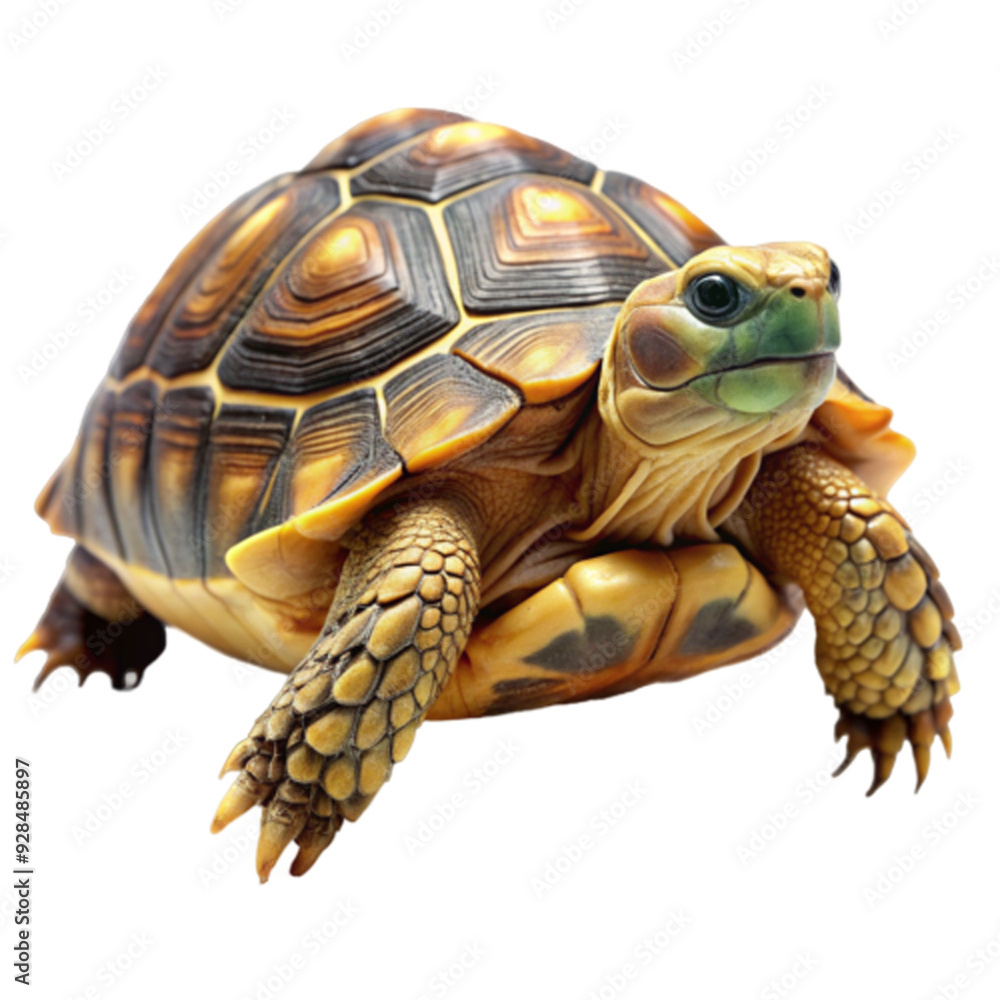Obraz premium A turtle looking at the camera on transparent background