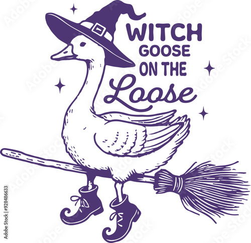 Witch Goose on the loose Quite, Halloween Goose , Funny Goose, Adult Humor Shirt, Spooky Witch