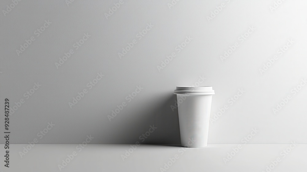 White Coffee Cup Mockup on White Background. White Coffee Cup Mockup on White Background.