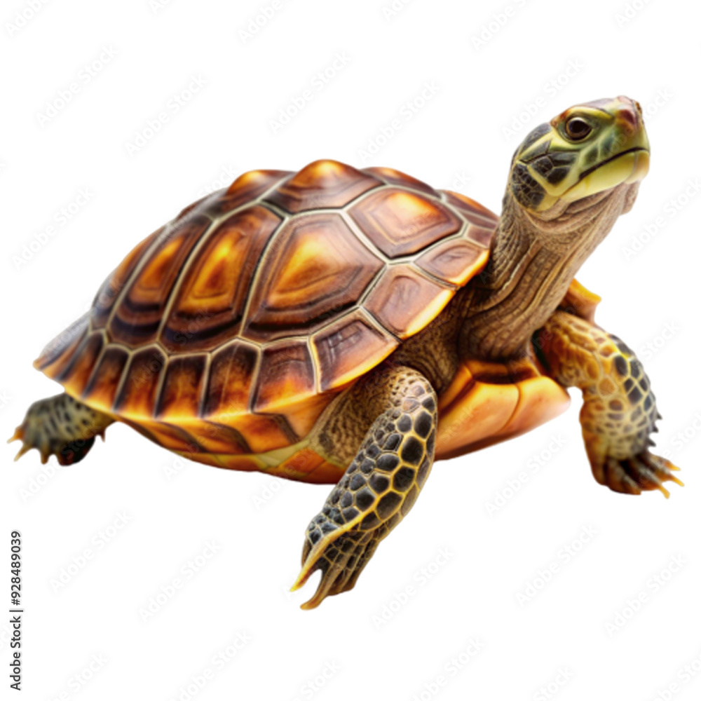 Obraz premium A turtle looking at the camera on transparent background