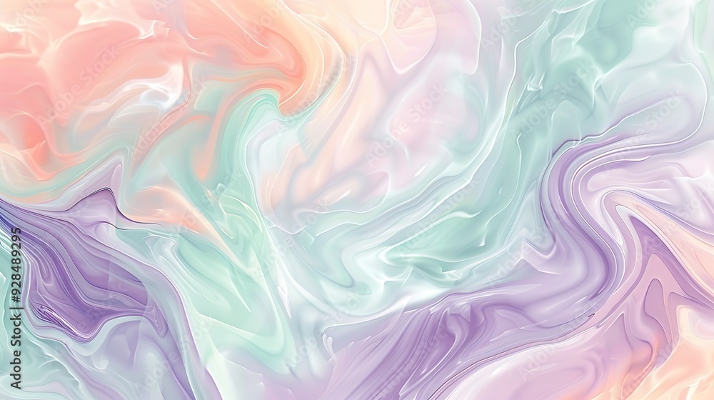 Fototapeta premium abstract colorful background with waves swirling marble pastel colors