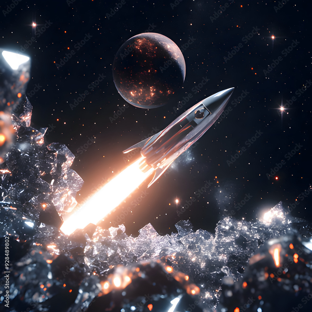 space scene with space. Generative AI space scene with space. Generative AI