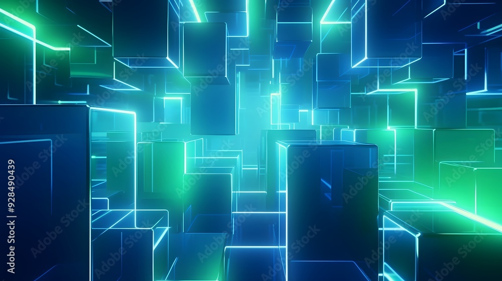3d rendering of mind green and blue abstract geometric background. Scene for advertising, technology, showcase, banner, game, sport, cosmetic, business, metaverse. Sci-Fi Illustration. Product display 3d rendering of mind green and blue abstract geometric background. Scene for advertising, technology, showcase, banner, game, sport, cosmetic, business, metaverse. Sci-Fi Illustration. Product display
