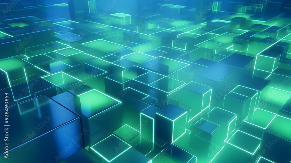 3d rendering of mind green and blue abstract geometric background. Scene for advertising, technology, showcase, banner, game, sport, cosmetic, business, metaverse. Sci-Fi Illustration. Product display 3d rendering of mind green and blue abstract geometric background. Scene for advertising, technology, showcase, banner, game, sport, cosmetic, business, metaverse. Sci-Fi Illustration. Product display