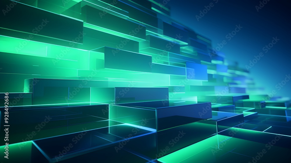3d rendering of mind green and blue abstract geometric background. Scene for advertising, technology, showcase, banner, game, sport, cosmetic, business, metaverse. Sci-Fi Illustration. Product display 3d rendering of mind green and blue abstract geometric background. Scene for advertising, technology, showcase, banner, game, sport, cosmetic, business, metaverse. Sci-Fi Illustration. Product display