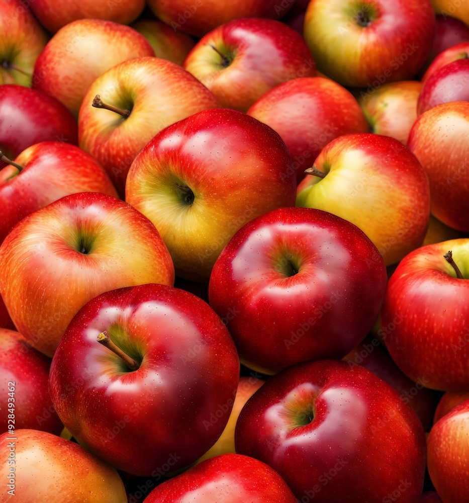 Capture a vibrant array of apples with varying colors and textures scattered on the ground or in a harvest basket Capture a vibrant array of apples with varying colors and textures scattered on the ground or in a harvest basket