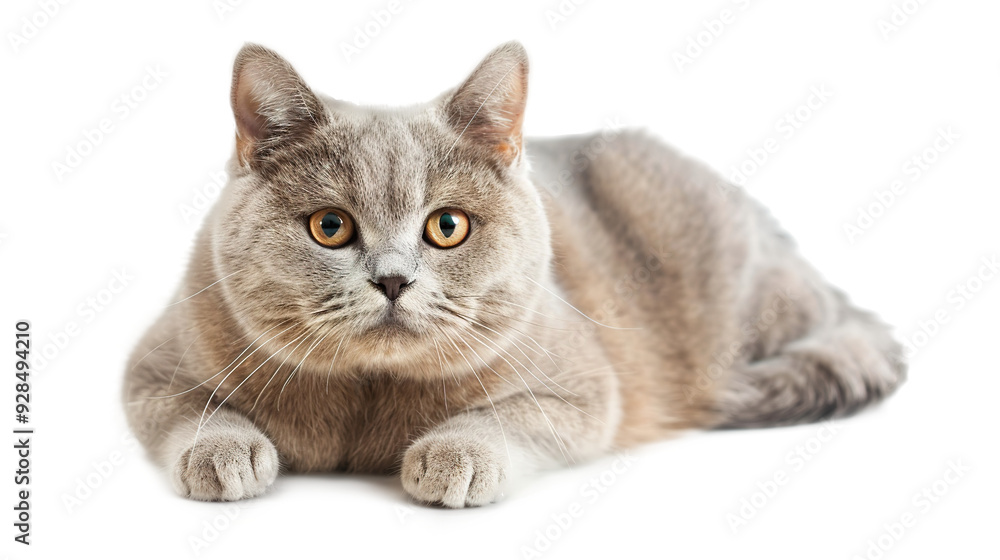 Fototapeta premium British Shorthair cat isolated on transparent background, PNG