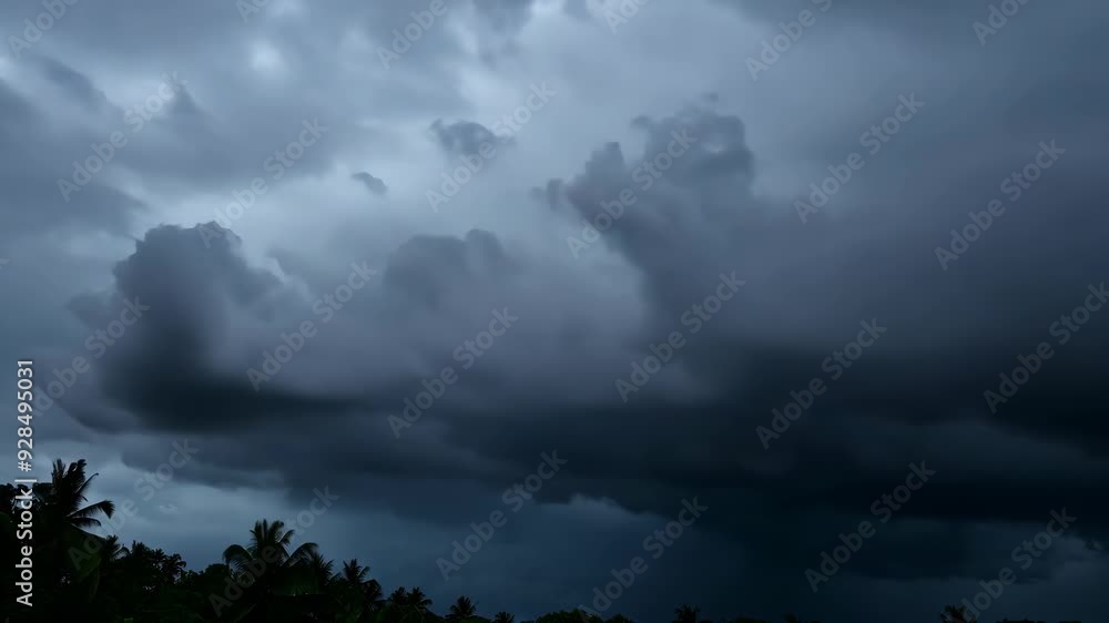 Fast Moving Clouds Before Rain: Dramatic Timelapse of Stormy Tropical Sky Fast Moving Clouds Before Rain: Dramatic Timelapse of Stormy Tropical Sky