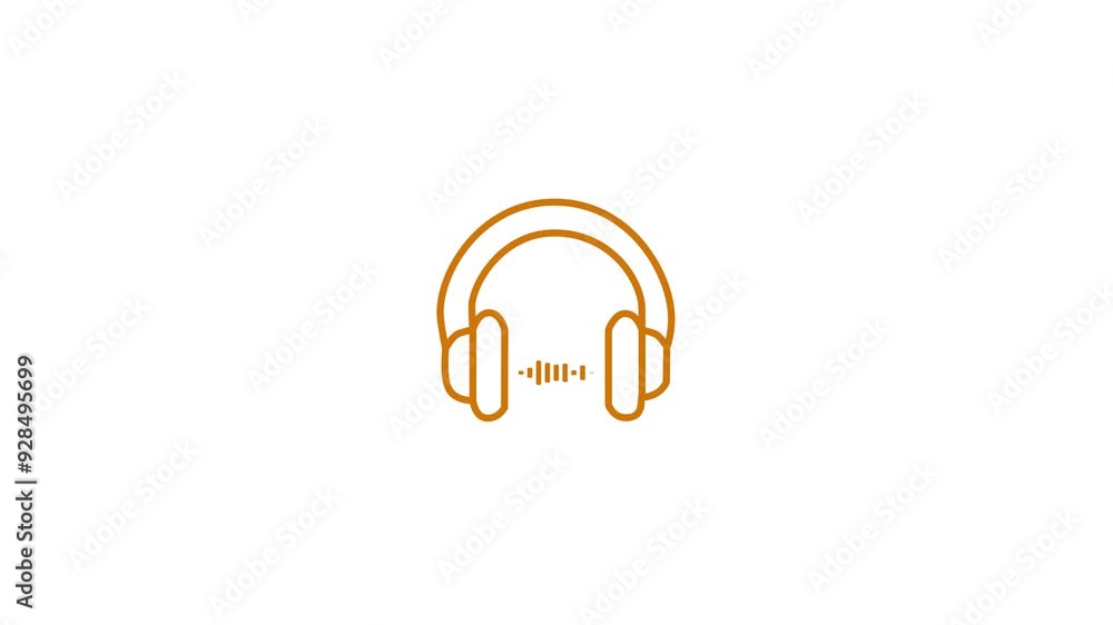 Wireless headphones animation isolated on white background. headphones icon animation. Headphones line icon Motion graphics 4k video motion. Wireless headphones animation isolated on white background. headphones icon animation. Headphones line icon Motion graphics 4k video motion.
