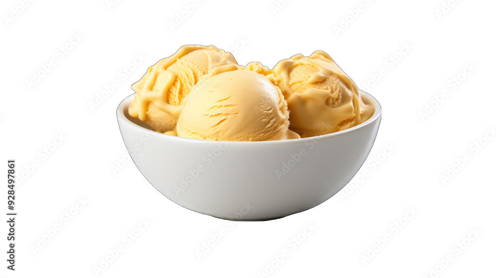 rich and flavorful dulce de leche ice cream served in a bowl on transparent background rich and flavorful dulce de leche ice cream served in a bowl on transparent background