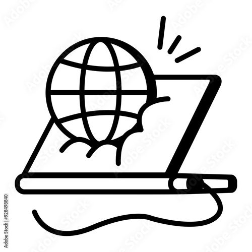 Internet collapse icon in doodle style 