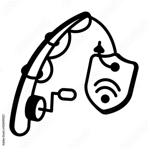 Internet phishing icon in sketchy style 