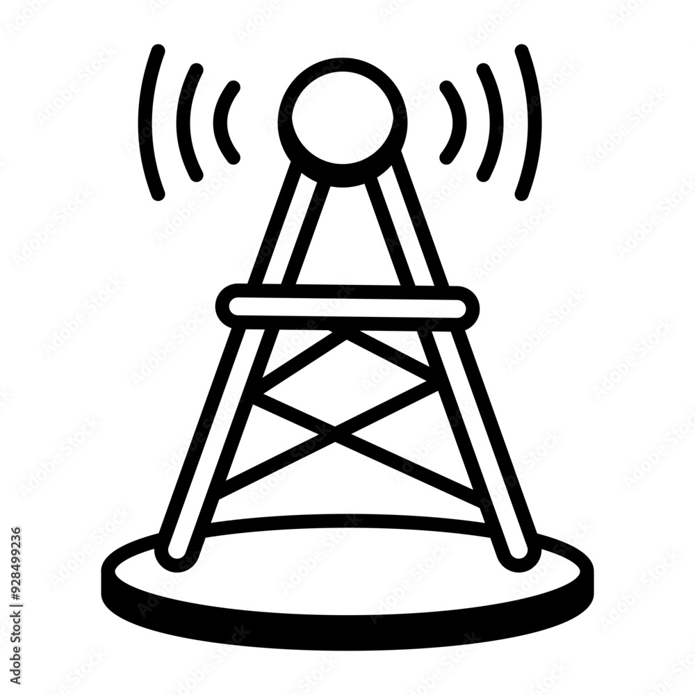 Signal tower icon in drawing style Signal tower icon in drawing style