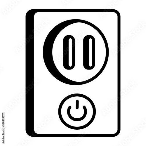 Smart socket icon in drawing style 