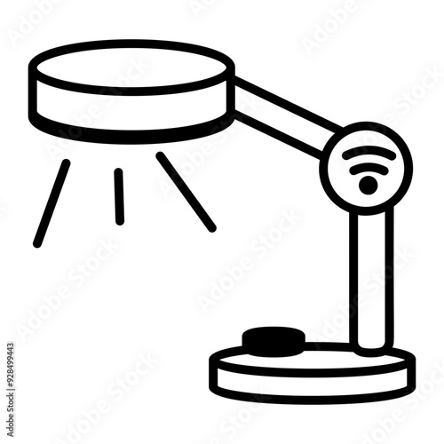 Smart lamp icon in doodle style