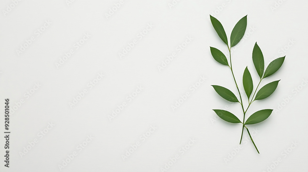 Minimalist Green Leaf On White Background, Flat Lay, Top View, With Copy Space.
Minimalist Green Leaf On White Background, Flat Lay, Top View, With Copy Space.