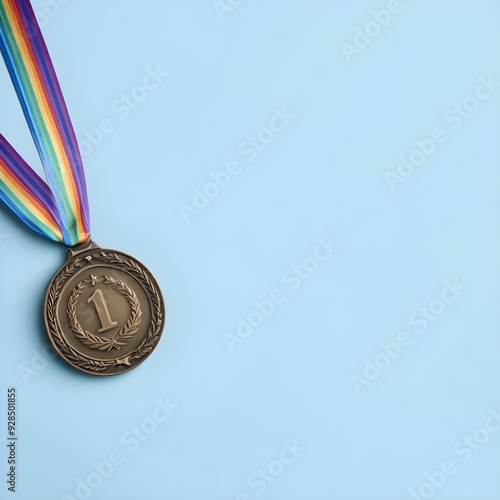 Achieve success, a gold medal with a number 1 representing self achievement
