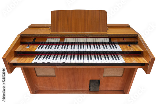 Retro Style Electric Organ isolated on a transparent background photo