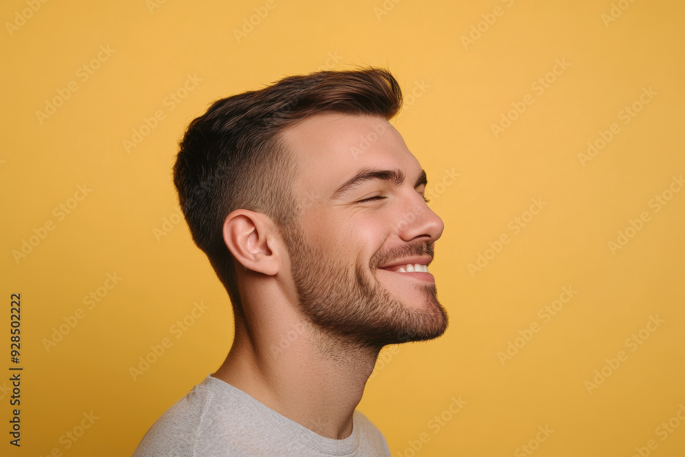 A close up of a man's face with his eyes closed A close up of a man's face with his eyes closed