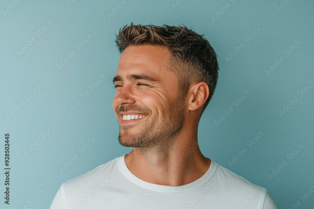 A close up of a man's face with his eyes closed A close up of a man's face with his eyes closed