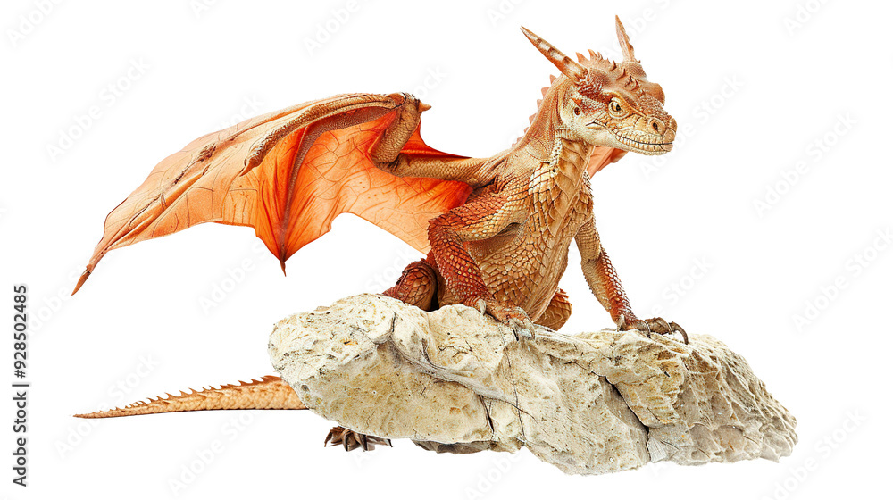 Fototapeta premium Dragon isolated on transparent background, PNG