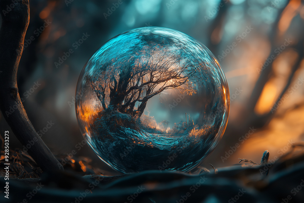glass sphere with worlds within glass sphere with worlds within