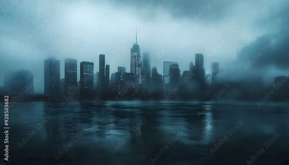 Fototapeta premium rainy day scene wallpaper