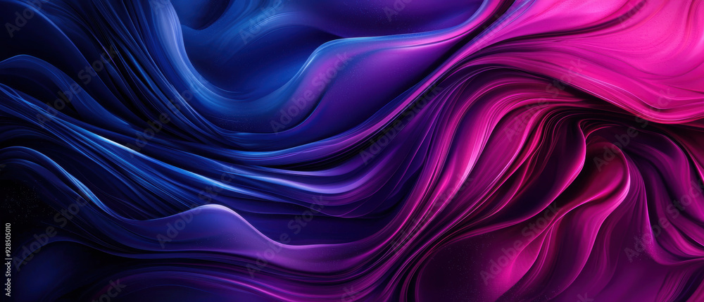 Obraz premium A colorful, abstract painting with blue and pink swirls