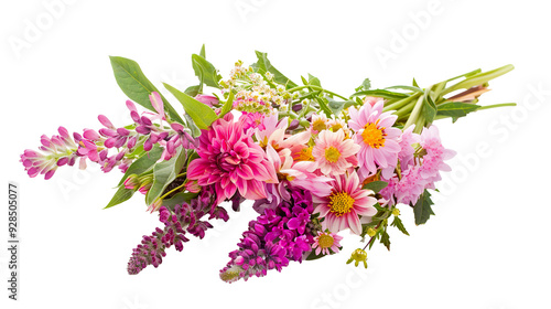 Flower bouquet isolated on transparent background, PNG