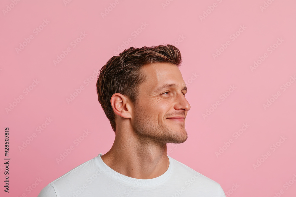 Fototapeta premium A close up of a man's face with his eyes closed