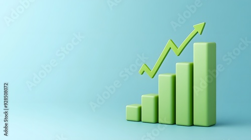 3D green bar graph ascending on a light blue background, symbolizing growth, success, and financial progress. Free Download 3D green bar graph ascending on a light blue background, symbolizing growth, success, and financial progress. - GFXLoad