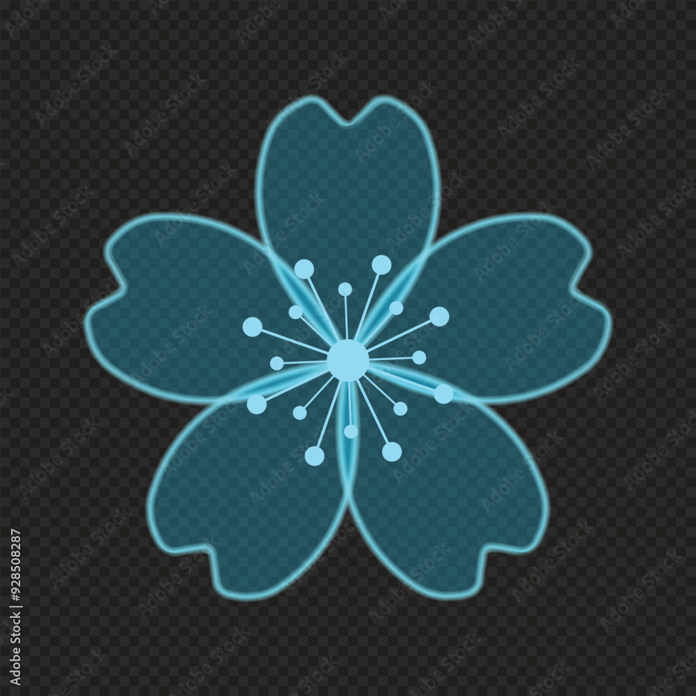 Flower blossom. Blue flower. Floral plant with blue bloom. Blue flower icon. Vector illustration Flower blossom. Blue flower. Floral plant with blue bloom. Blue flower icon. Vector illustration