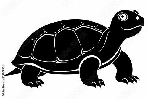 Turtle black silhouette vector photo