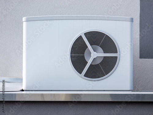 Obraz na płótnie heat pump outside on a modern building w salonie