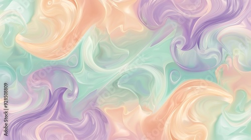 abstract colorful background with waves swirling marble pastel colors