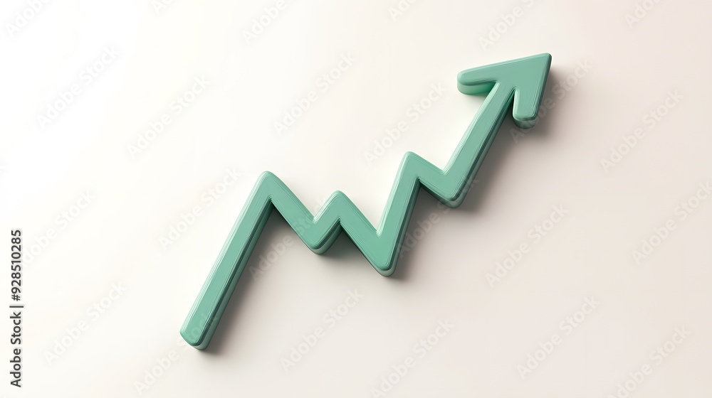 3D green upward arrow on light background symbolizing growth, progress, success, and positive trend in business and finance. 3D green upward arrow on light background symbolizing growth, progress, success, and positive trend in business and finance.