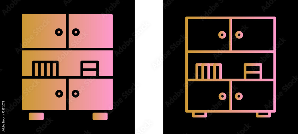 Table with Shelves Vector Icon