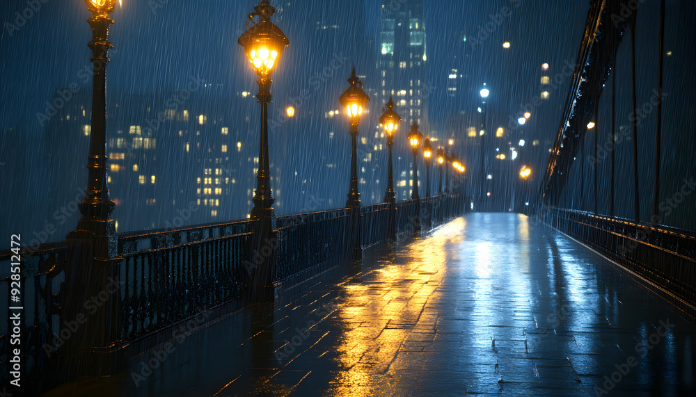 Fototapeta premium rainy day scene wallpaper
