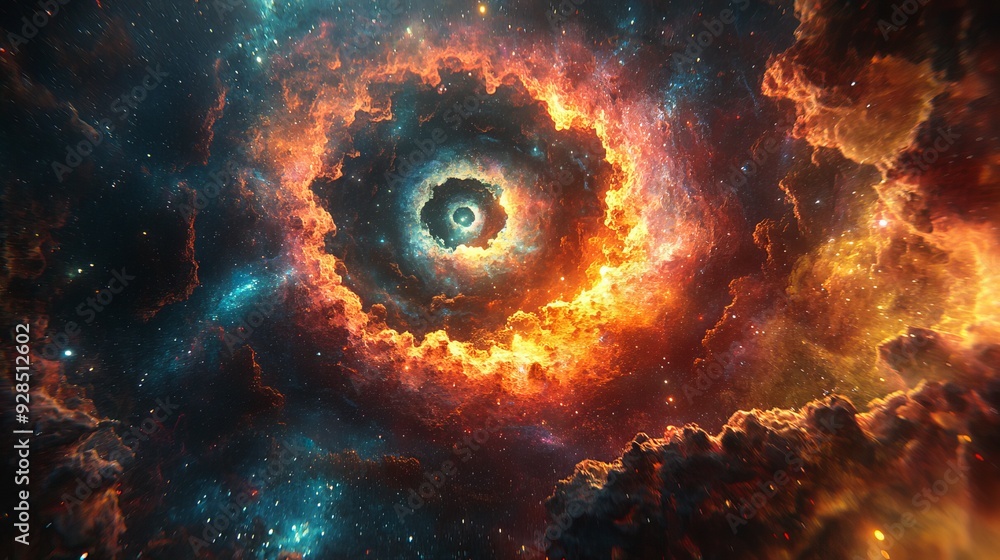 Stunning spiral galaxy glowing with vibrant colors in deep space Stunning spiral galaxy glowing with vibrant colors in deep space