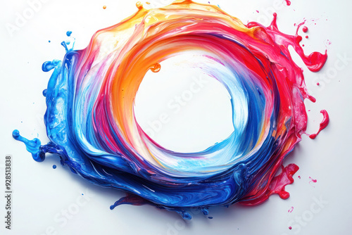 Abstract watercolor swirl design with colorful paint splashes, perfect for a vibrant backdrop or wallpaper