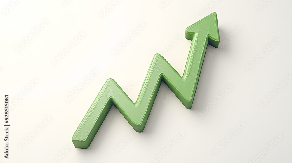 A green arrow showing growth. Ideal for business, finance, and success concepts. A green arrow showing growth. Ideal for business, finance, and success concepts.
