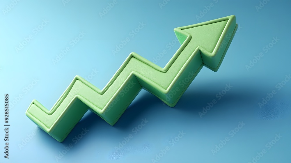 A green arrow representing growth or progress on a blue background, symbolizing success, business improvement, or positive trend. A green arrow representing growth or progress on a blue background, symbolizing success, business improvement, or positive trend.