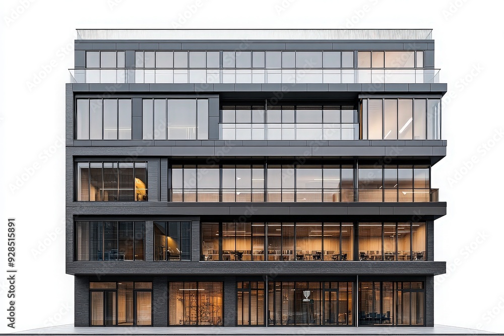 Modern office building with glass facade Modern office building with glass facade