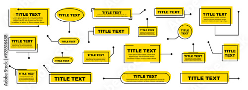 Сallouts titles set. Futuristic callouts template HUD. Digital line text frame boxes.  Set of templates titles text frame for advertising, presentation and modern banners. Vector elements.