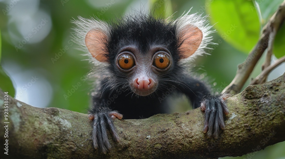 Naklejka premium Close-Up Portrait of a Curious Tarsier