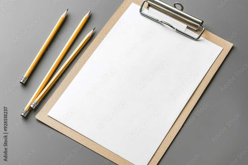 Minimalist flat lay with two clipboards and writing tools Minimalist flat lay with two clipboards and writing tools